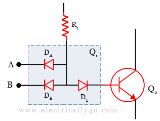 Diode equivalent of Input transistor in TTL