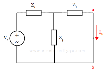 Norton's Theorem - Determination of IN