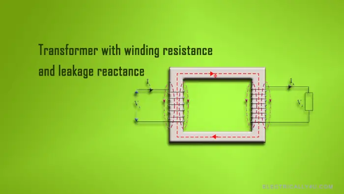 Transformer with winding resistance and leakage reactance